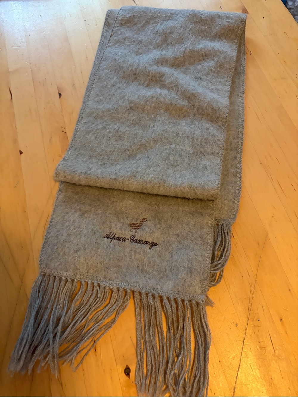 Alpaca Cummings Light Gray Alpaca Wool Scarf